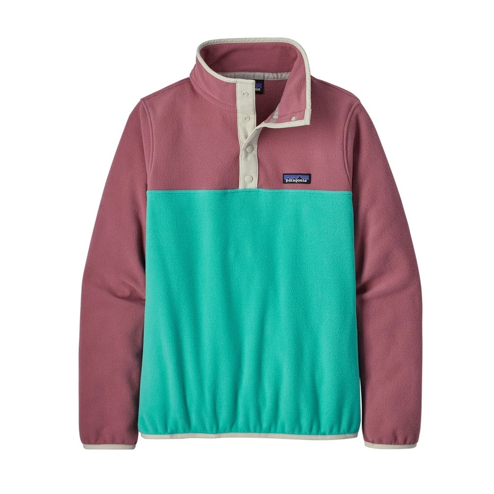 Patagonia Pink and Teal Fleece Pullover Women's Micro D® Snap-T® Pullover Size S